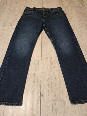 Wrangler Men's Straight Fit Jeans Dark Wash Stretch Denim Size 34x30